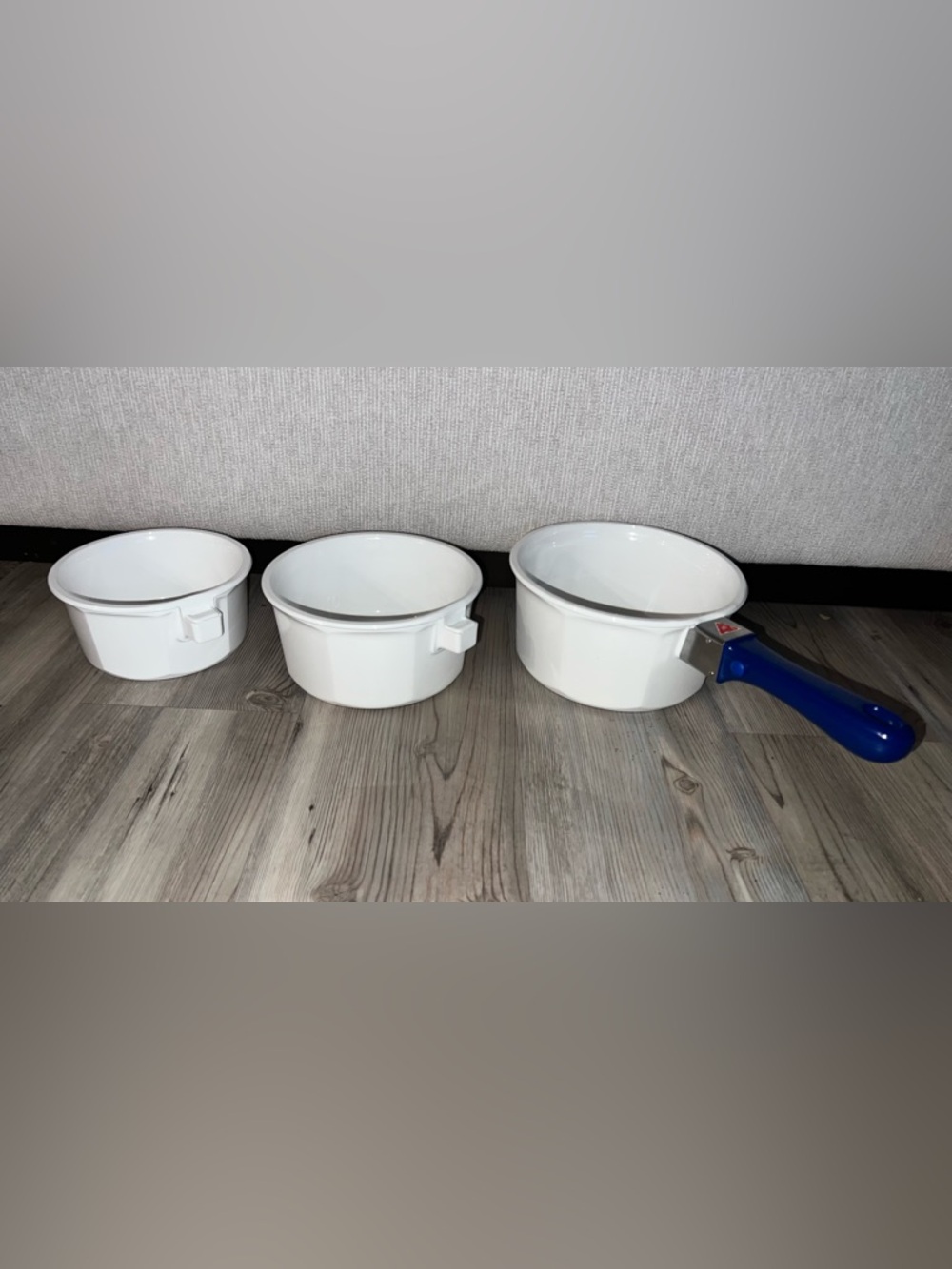 (3) Princess House Nouveau Cookware  Sauce Pans Pots Blue Acroflam Handle